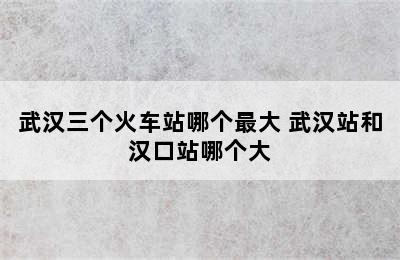 武汉三个火车站哪个最大 武汉站和汉口站哪个大